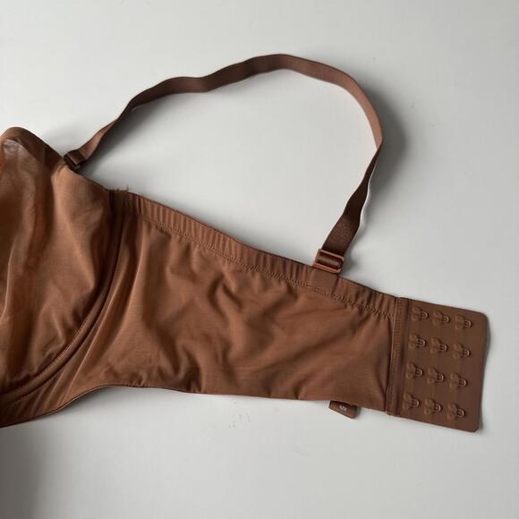 NEW Skims Ultra Fine Mesh Strapless Bra in Brown Size 44DDDD - Picture 2 of 4